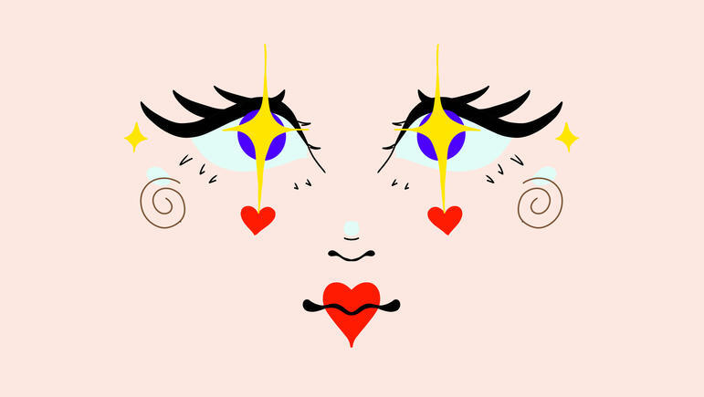 flat color eye banner